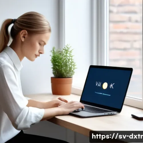 디지털 기기 사용 패턴 분석하기 - A modern Swedish home office scene during a weekday afternoon, featuring a young adult working on a ...